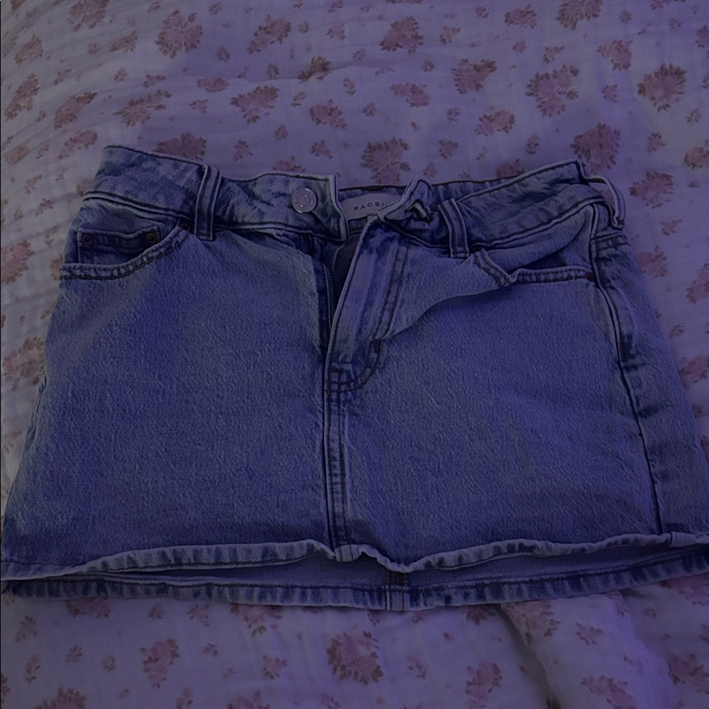 PacSun Light Blue Denim Mini Skirt